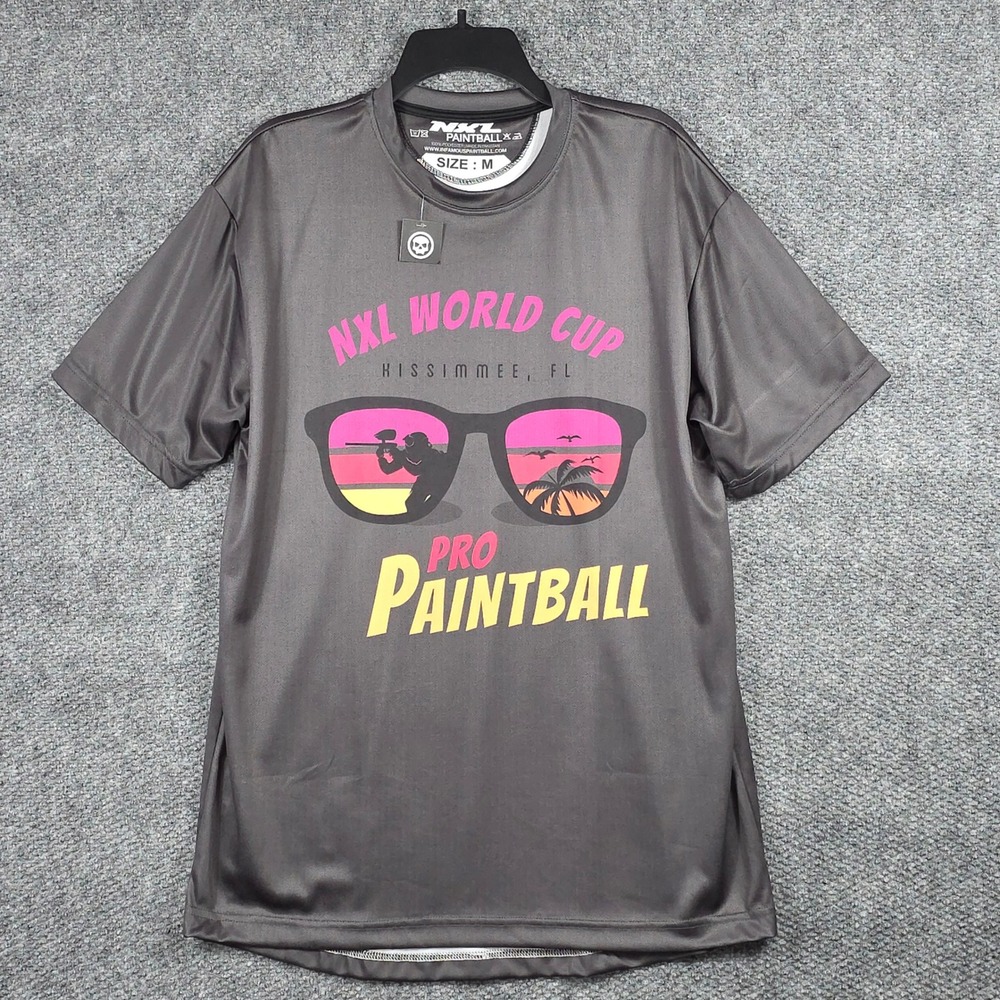 NWT NXL Paintball Mens M ShirtGray World Cup Kissimmee Florida Graphic Polyester